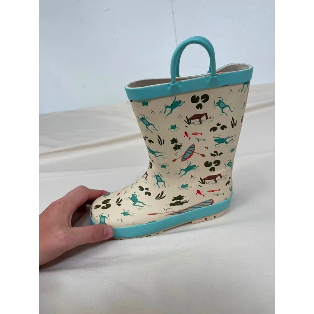 Amazon Essentials x Sofia Grainge Kids Frog Pond Print Rain Boots Size 2